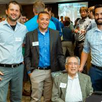 Seymour Padnos with guests at the Engineering Design Project Preview Event